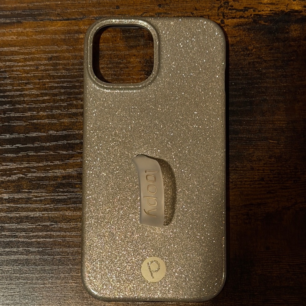 Loopy Sparkling Gold iPhone 15 Phone Case